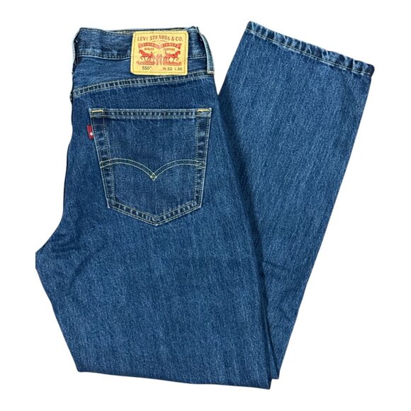 NEW Levis 550 Relaxed Fit Blue Denim Jeans Mens W32 L30 Classic Straight Leg - Picture 2 of 12